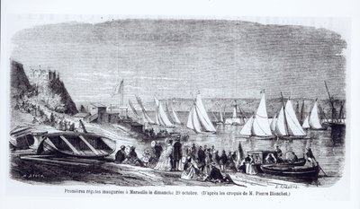 The First Regattas at Marseilles, from Le Monde Illustre by Pierre Blanchet